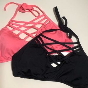 Set of Two! Criss Cross High Neck Bikini Tops
